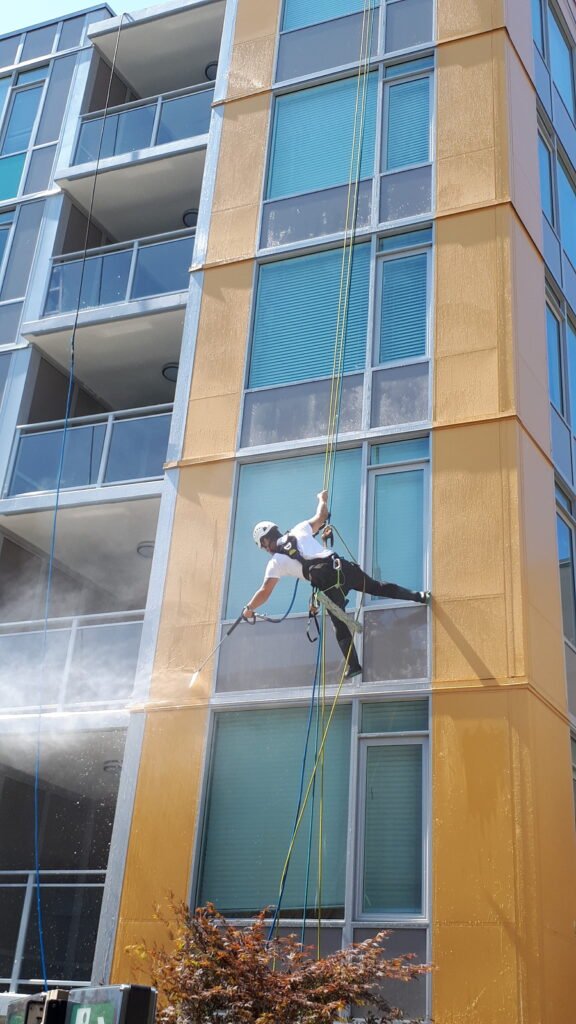 Pressure Washing 1 pressure washing side of building